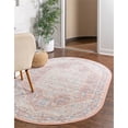 thumbnail image 2 of Unique Loom Whitney Medallion Border Rug 5' x 8' Oval Powder Pink/Ivory, 2 of 2