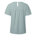 thumbnail image 7 of Tops for Women Trendy Summer plus Size Tops for Women Long Sleeve under Scrub Spandex Blouses Misses Long Sleeve Tees Ladies Summer Short Women's Short Ladies Fall Slim Fit Green XL, 7 of 7