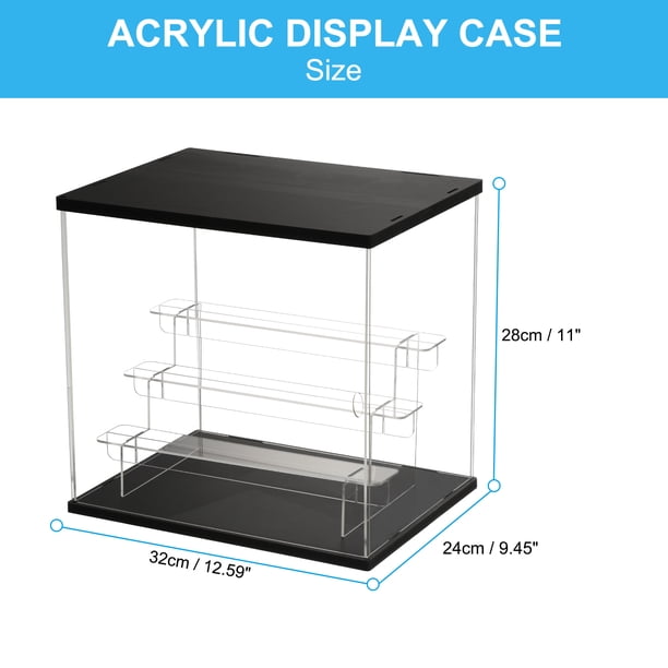 Vitrine en Verre pour Collection, Boîte de Présentation en Acrylique Transparent à 2 Niveaux pour Figurines Pop, Funko Pop, Mini Figurines, Objets de Collection, DIY (36×27×17cm