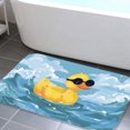 thumbnail image 5 of Cool Yellow Duck in Waves Flannel Bath Mat 16x24 Inches, Soft Absorbent Non-Slip Bathroom Rug, Machine Washable Floor Mat for Shower, 5 of 7