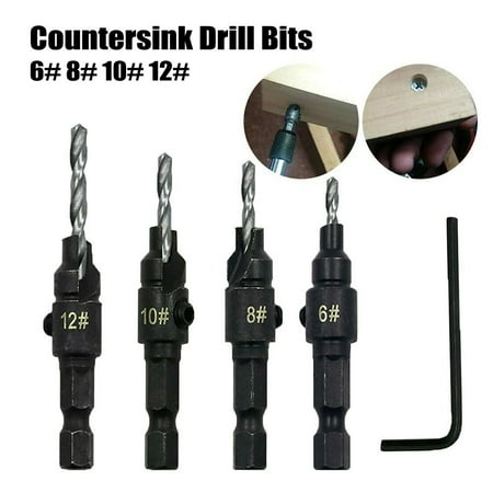 

Woodworking Hex Shank Countersink Drill Bit Salad Drill Step Drill Bit 6-12#