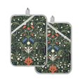 thumbnail image 7 of Yayeee Pot Holders Kitchen Heat Resistant with Pockets 7"x9.8" Cotton Oven Cooking Hot Pads, Green Flowers Pattern, 7 of 7
