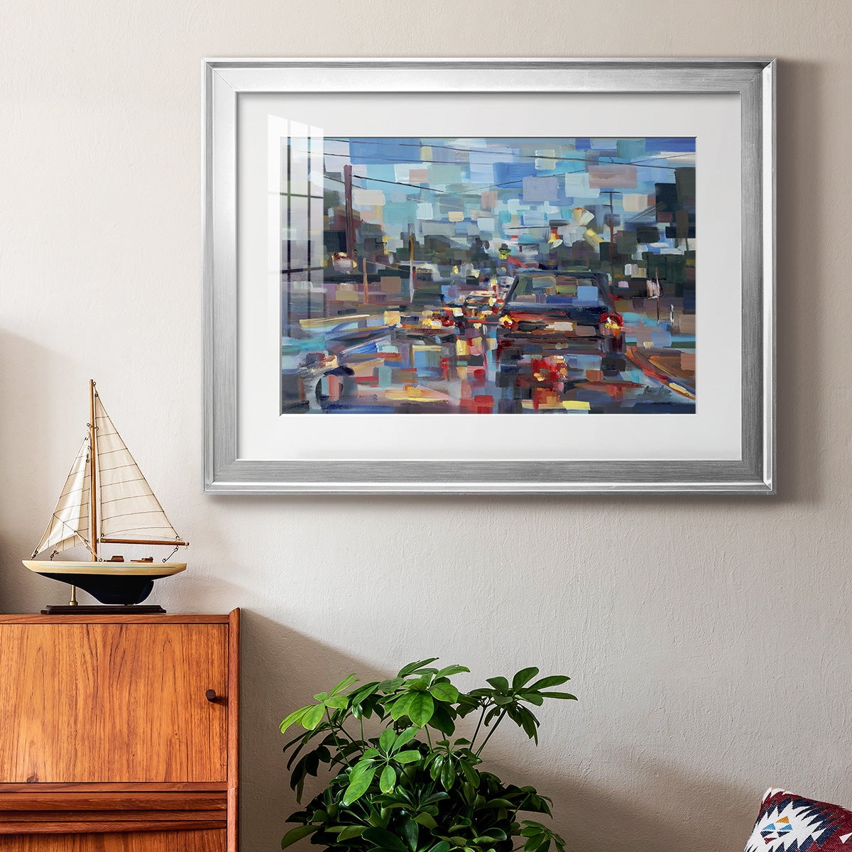 Red Traffic Premium Framed Print - Ready to Hang