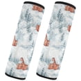 thumbnail image 2 of 2-Pack Seat Belt Covers with Flannel Seatbelt Shoulder Strap Case Adjustable Straps Soft Padding for Car Watercolor Red Bar Pattern Small, 2 of 8