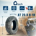 thumbnail image 4 of Set of 2 ATV UTV Tire 25x8-12 ATV Mud Tires，12 mm deep tread，All Terrain Tire 6 Ply Tubeless Tires, 4 of 4