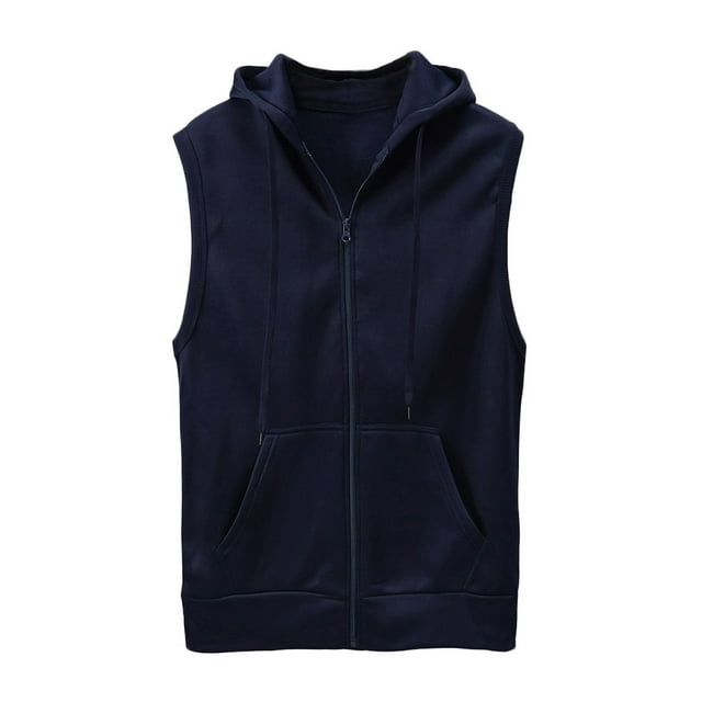 symoid Mens Jackets Vest- Fashion Sleeveless Solid Hooded Risecoat Slim ...