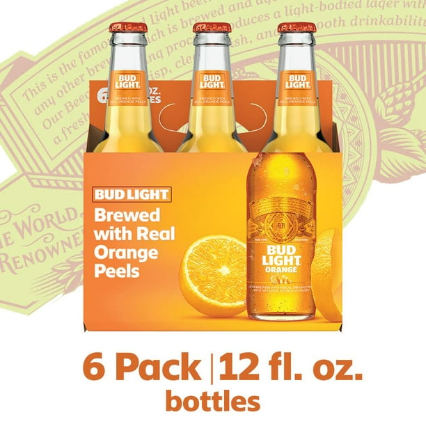 Bud Light Orange Beer 6 Pack Beer 12 Fl Oz Bottles 4 2 Abv Walmart Com Walmart Com