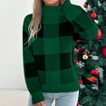 thumbnail image 6 of Women's Christmas Snowflake Reindeer Knitted Sweater Long Sleeve Crew Neck Xmas Print Pullover Sweater Top, 6 of 7