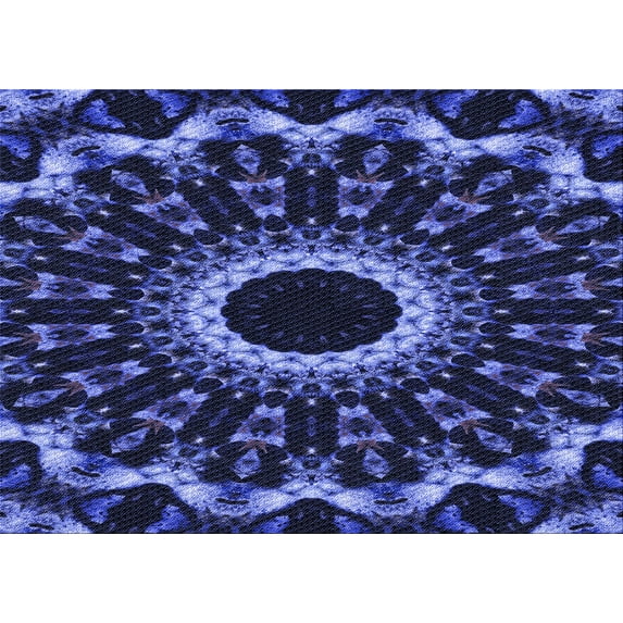 Ahgly Company Indoor Rectangle Patterned Midnight Blue Area Rugs, 7' x 9'