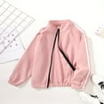 thumbnail image 4 of RMGVDSD Girls Lightweight Athletic Jacket Kids Girls Jackets Solid Color Long Sleeve Zip Up Coat Children Casual School Outfit Versatile Outerwear 9-10 Years, 4 of 8