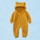 thumbnail image 2 of Body De Bebé Canastilla Onesies Para Niños Pequeños Niñas Color Felpa Lindo Oso Orejas Invierno Grueso Mantener Caliente Mono Mameluco Amarillo Odeerbi  LM103-3744, 2 of 9