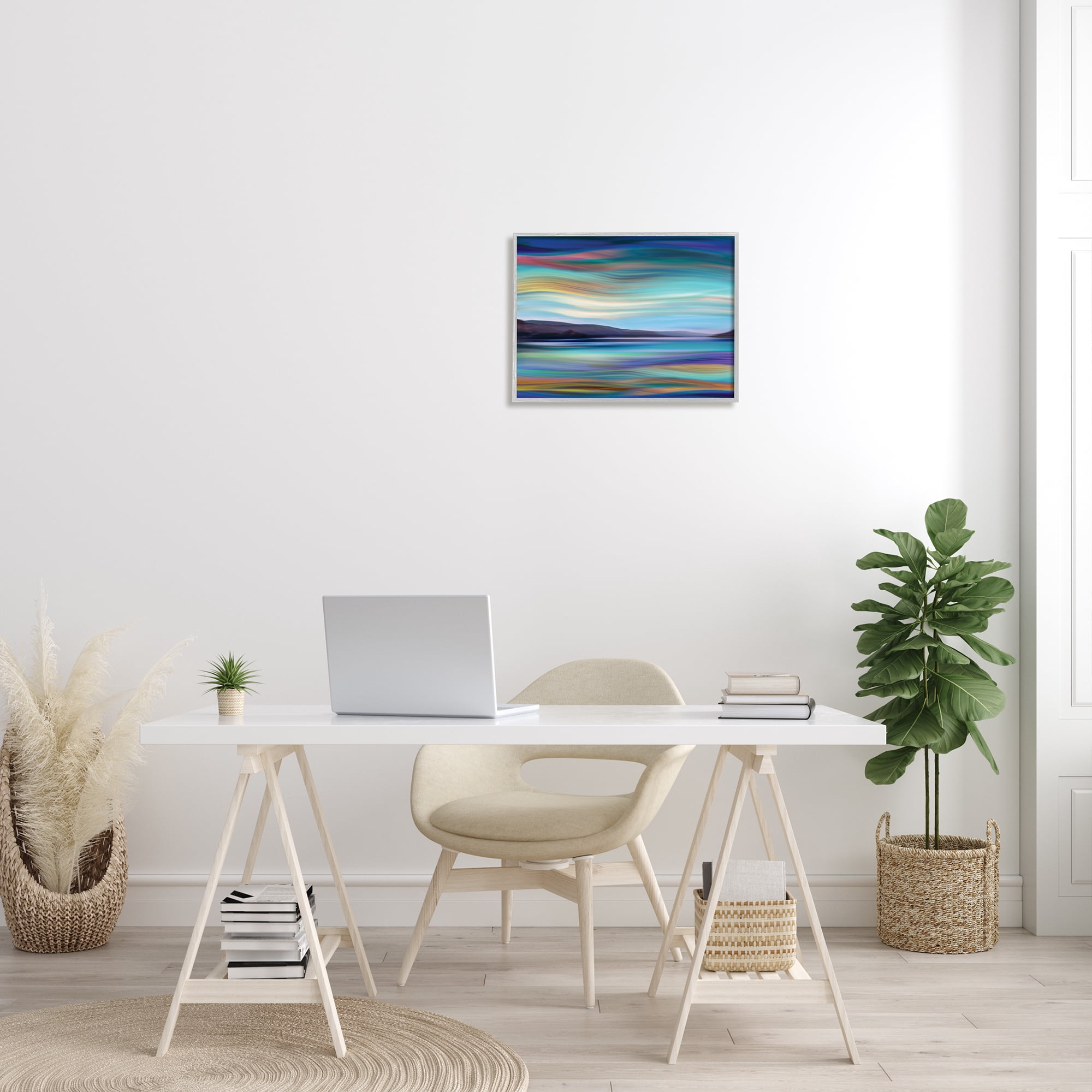 Stupell Industries Mountain Lake Landscape Fluid Abstract Waves, 16 x 20, Designed by Annie Campbell