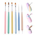 thumbnail image 1 of Juego de 6 pinceles para decoración de uñas, herramienta de diseño para uñas acrílicas, con pincel para gel, pincel para esmalte, pincel para tallar, pincel de línea artística y bolígrafo, 1 of 6