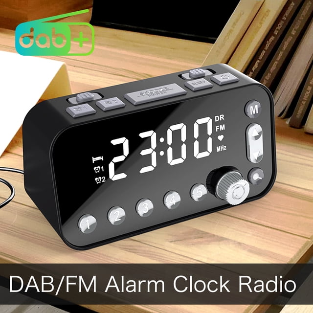 Radio Despertador Reloj despertador digital A1 DAB DAB Radio FM Pantalla LED Puerto de carga USB dual