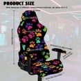 thumbnail image 7 of Xoenoiee Colorful Dog Paw Pattern Gaming Chair Covers Slipcovers, Stretchable Elastic Computer Reclining Gaming Chair Seat Cover with Armrest Cover (No Chairs), 7 of 7
