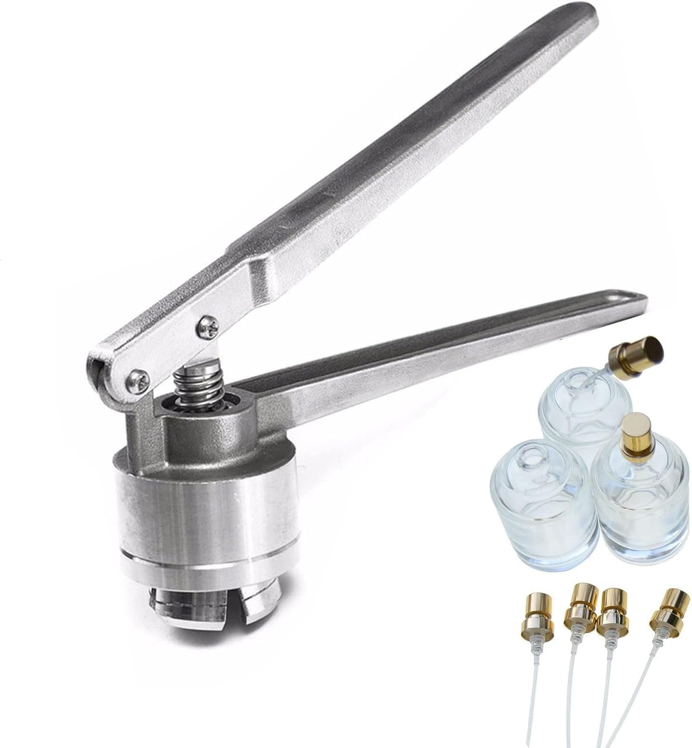 Manual Perfume Crimper, 13mm/15mm/18mm/20mm Perfume Spray Bottle Sealing Machine Cap Capper Bottle Cap Crimping Capping Tools,18mm