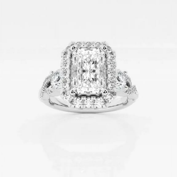 Zoya Jewel Radiant Cut 2 Ct Excellent Diamond Rings - 14K White Gold Plated Jewelry - Two Prong Solitaire Engagement Ring - Elegant Party Wear