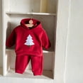 thumbnail image 6 of BLVB Toddler Baby Boy Girl Christmas Outfits Long Sleeve Hoodie Sweatshirt Christmas Tree Pant 2PCS Fall Winter Clothes Set, 6 of 6