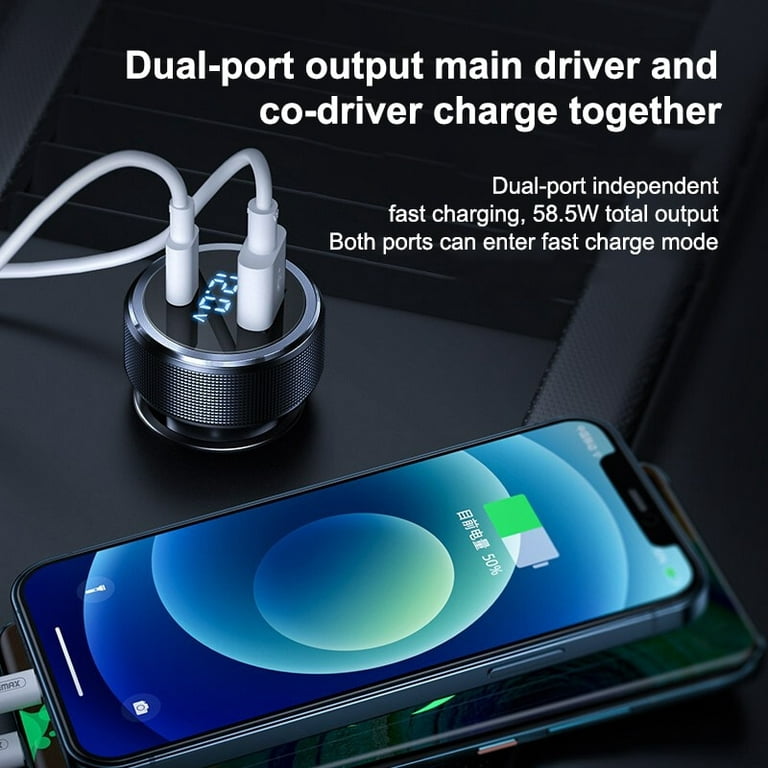 68w Pd Car Charger Usb Type C Fast Charging Car Phone Adapter For