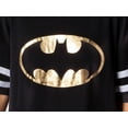thumbnail image 3 of DC Comics Womens' Batman Nightgown Classic Logo Bat-Symbol Jersey Stripe Short-Sleeve Pajama Nightdress Lounge Sleepwear, 3 of 6