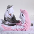 thumbnail image 4 of larppty Adult Christmas Gifts,Dolphin Blanket Onesie Hoodie,Wearable Blanket Onesie Costume Soft Cozy Flannel Animals Sleeping Bag, 4 of 7