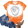 thumbnail image 4 of DeHolifer Womens Tops Short Sleeve Crewneck Baseball Graphic Printed Casual Tee T Shirt Summer Fashion Blouse Orange 2XL, 4 of 4