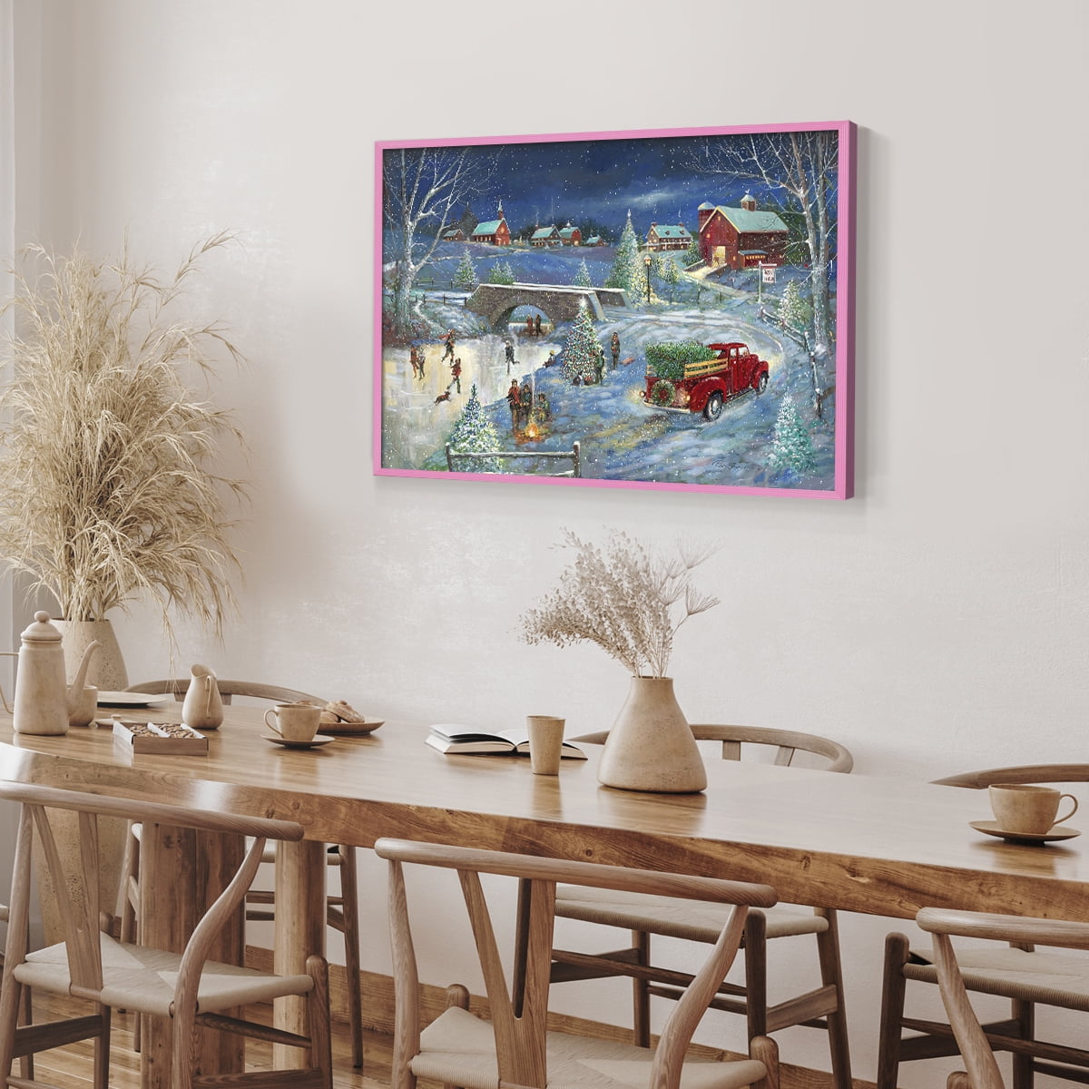 Warm Holiday Memories by Ruane Manning - Restickable Framed Giclée Print with Real Wood Frame