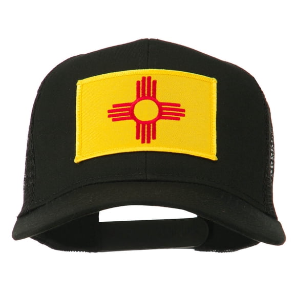 New Mexico State Flag Patched Mesh Cap - Black OSFM