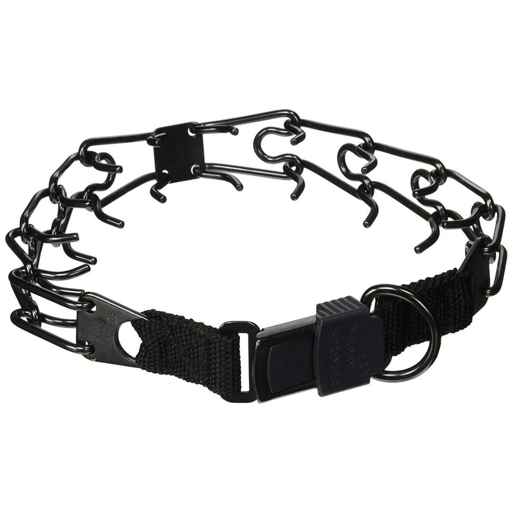 Black Stainless Steel Dog Pinch Collar with Click Lock Buckle - 1/8 ...