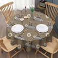 thumbnail image 3 of Brown Highland Cow Daisy Farmhouse Pattern Round Tablecloth 60"x60",Wrinkle Wipeable Table Cloth for Kitchen Dining Room Picnic Patio Party, 3 of 6