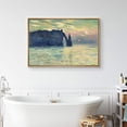 thumbnail image 4 of IDEA4WALL Framed Canvas Art Wall Decor Claude Monet's ?tretat, Sunset Decorative Historic Cultural Oil Painting Traditional Fine Art Abstract Scenic Colorful for Dorm Home Office - 16"x24" Natural, 4 of 5