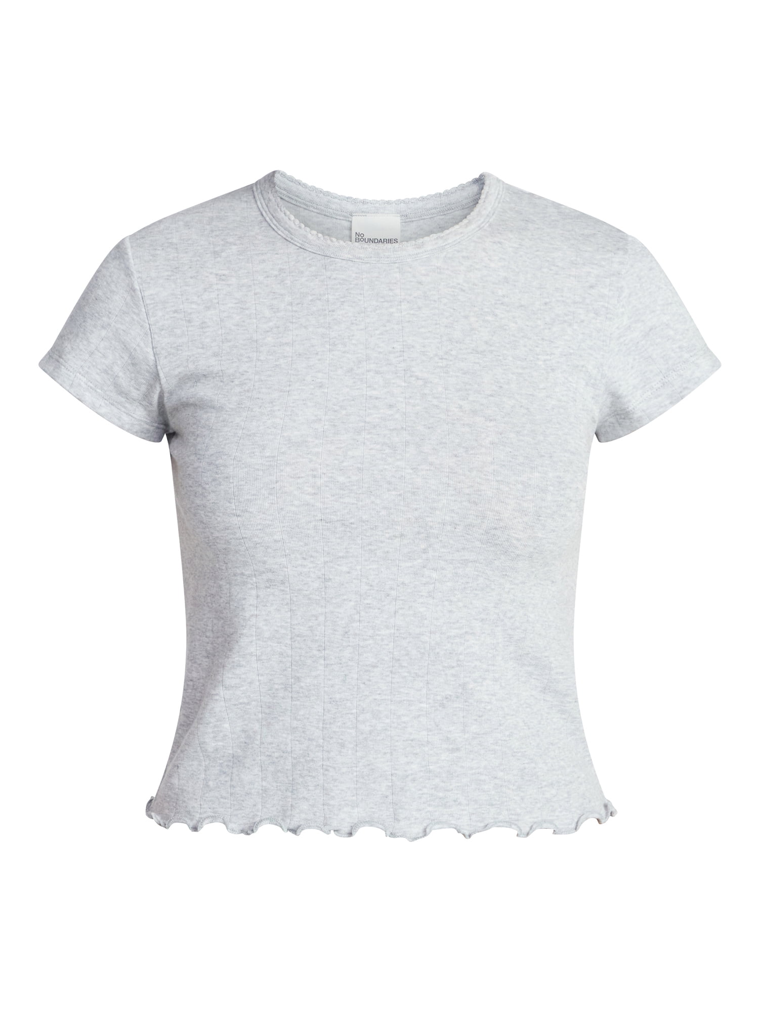 No Boundaries Cotton Stretch Drop Needle Baby Tee, Women's XS-XXXL