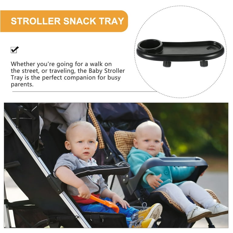 Stroller Snack Storage Tray Universal Baby Stroller Tray Detachable Stroller Food Tray with Drinks Holder