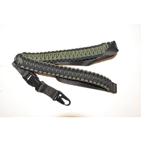 550 Paracord Sling Single Point  with Quick Detach - Green / Black