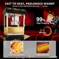 thumbnail image 4 of 16oz Commercial Popcorn Machine with Cart, 850W Large Vintage Pop Corn Machine with Warming Deck, Large Movie Theater Popcorn Maker with Stainless-Steel Kettle for Home & Party Use (Black), 4 of 9