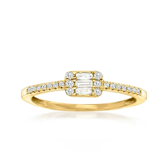 Ross-Simons 0.20 ct. t.w. Diamond Rectangular Cluster Ring in 10kt Yellow Gold, Women's, Adult