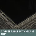 thumbnail image 2 of Royalcraft Outdoor Coffee Table, Grey Wicker Table for Patio Sectional Furniture, All-Weather Aluminum Frame Rectangular Coffee Table with Glass Top, 2 of 6