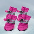 thumbnail image 4 of Kumdkd Non-Slip Dog Shoes 4PC Set – Waterproof Reflective Paw Protectors with Adjustable Straps, All-Season Booties for Small Dogs (Pink), 4 of 8