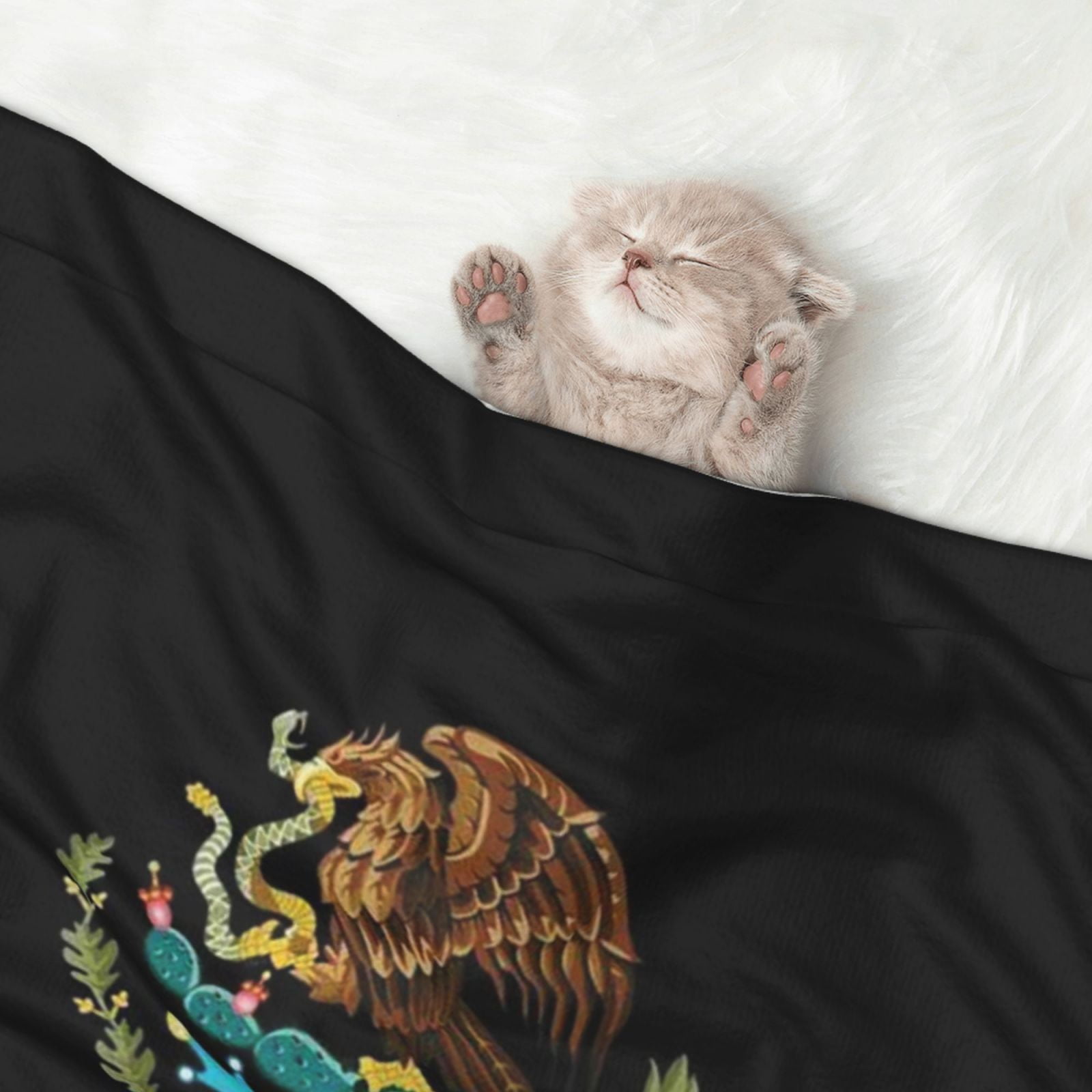 Flannel Throw Dog Blanket Mexico-Logo Soft Warm Print Pet Blankets for Small Dog Cat Puppy