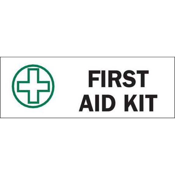 BRADY 122764 First Aid Sign, 10 x 14In, White on Brown