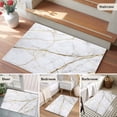 thumbnail image 6 of Gray Marble Washable Small Entryway Area Rugs 2'x3', Gold Lines Low Pile Throw Rug Non-Slip Sturdy Edge Binding Carpet for Front Door Floor Room Entry, 6 of 9