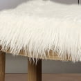 thumbnail image 3 of Linon Claridge 26" Backless Wood Counter Stool, Driftood/Faux Flokati Fur, Includes 1 Stool, 3 of 5