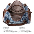 thumbnail image 4 of Bolso tipo barril Dasein para mujer, piel vegana suave, color azul vaquero, 4 of 6