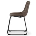 thumbnail image 6 of Set of 2 Berenice Dark Brown Faux Leather Upholstered Dining Chair with Black Iron Legs, 6 of 7