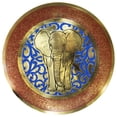 thumbnail image 1 of Natural Geo Staring Elephant Decorative Brass Accent Plate, 1 of 4