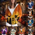 thumbnail image 4 of Towmus Women's Fleece Zip Hoodie Y2K Halloween Long Sleeve Hooded Sweatshirts Casual Drawstring Gradient Hoodies, 4 of 6
