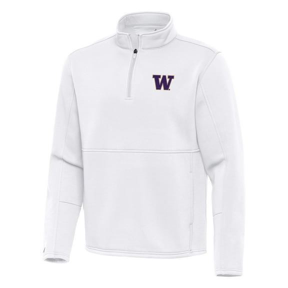 Men's Antigua White Washington Huskies Twist Quarter-Zip Pullover Jacket