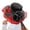Red, variant on FUZHIQ Women's Satin Flat Top Wide Brim Sun Hat with Large 3D Organza Flower, UPF 50+ UV Protection Foldable Tea Party Fascinator Hat for Wedding Travel Derby
