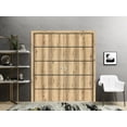 thumbnail image 3 of Sliding Closet Double Bi-fold Doors | Planum 0015 Oak with Frosted Glass | Sturdy Tracks Moldings Trims Hardware Set | Wood Solid Bedroom Wardrobe Doors, 3 of 5