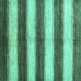 thumbnail image 1 of Ahgly Company Machine Washable Indoor Square Abstract Turquoise Blue Contemporary Area Rugs, 3' Square, 1 of 4